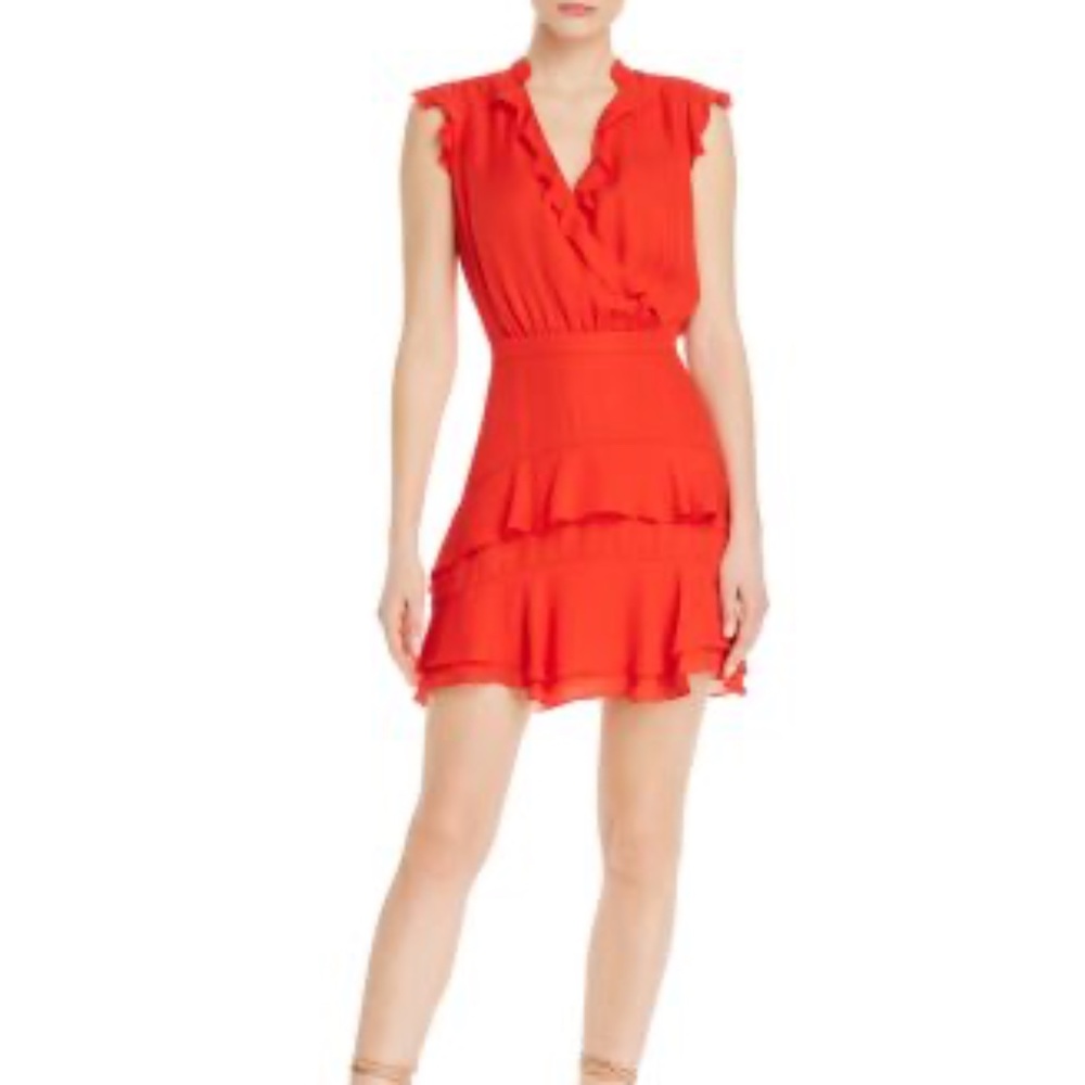 Parker Tangia Red Ruffle Dress